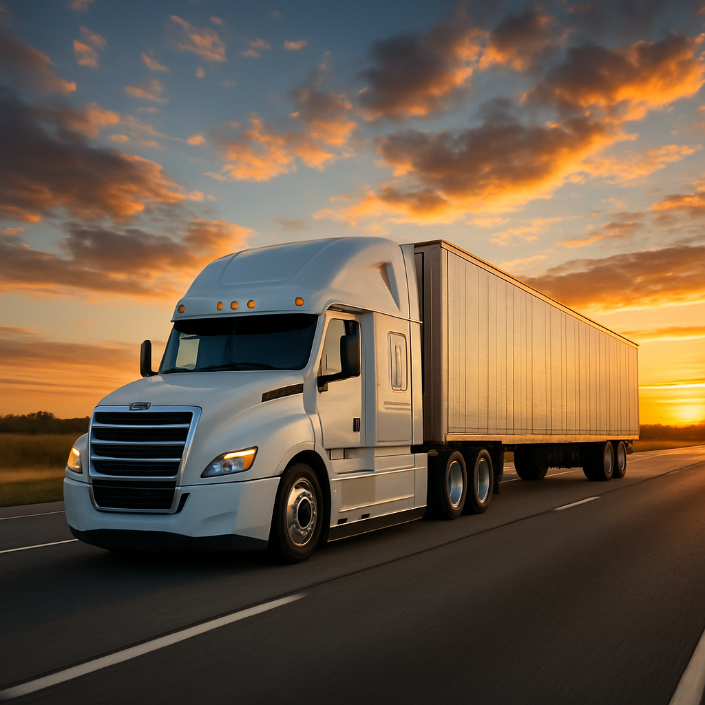 Professional freight truck on highway